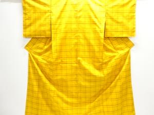 格子織り出し米沢紬着物アンサンブル